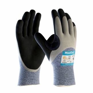 Schnittschutz-Strickhandschuhe MaxiCut® Oil | hellblau/schwarz | Größe 9