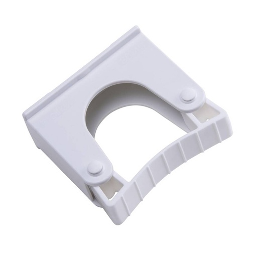 Toolflex Gerätehalterung 30 - 40 mm für Alu-Schiene | Halter weiß, Gummi weiß