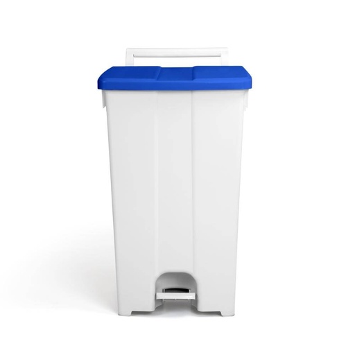 Abfallbehälter, Treteimer 90 Liter, "Derby XXL" | weiß/blau
