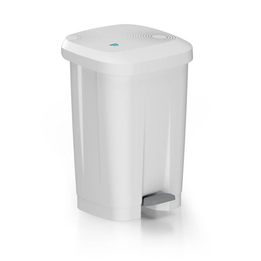 Abfallbehälter, Treteimer 50 Liter, "Moji" | weiß