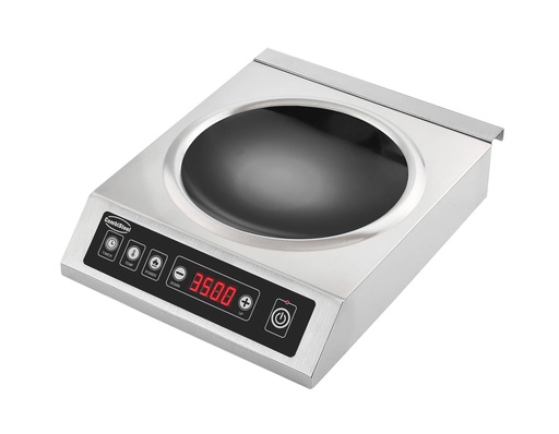 Induktion Wokplatte aus Edelstahl, 340 x 440 x 117 mm