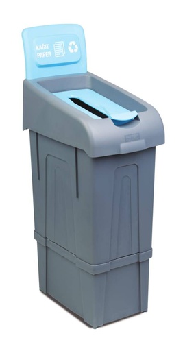 Recyclingeimer aus Papier, 340 x 550 x 1050 mm, grau