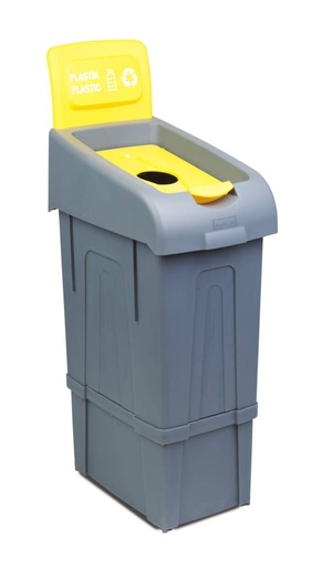 Recyclingeimer aus Kunststoff, 340 x 550 x 1050 mm, grau