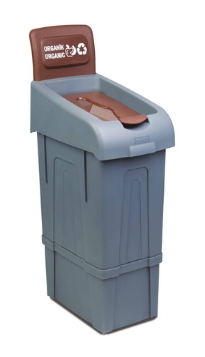 Recyclingeimer Bio, 340 x 550 x 1050 mm, grau