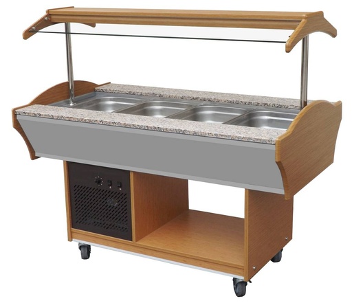 Gekühltes Büffet GN 4/1, 1550 x 900 x 850 mm, braun