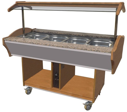 Heißes Büffet GN 4/1, 1550 x 900 x 850 mm, braun