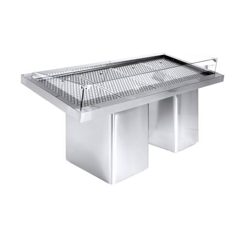 Fisch Vitrine aus Edelstahl, 1880 x 920 x 920 mm