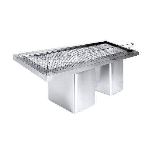 Fisch Vitrine aus Edelstahl, 2320 x 920 x 920 mm