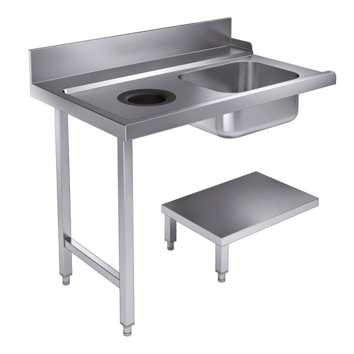 Zulauftisch Grundboden für 7280.0045-0046 links, 1200 x 750 x 900 mm
