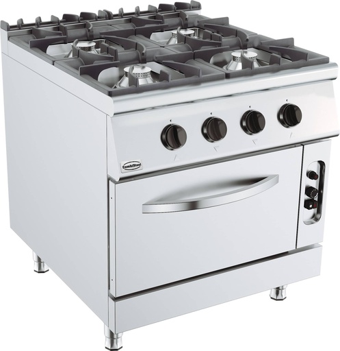 Base 900 Gasherd 4 Brenner mit Gasbackofen, 800 x 900 x 900 mm