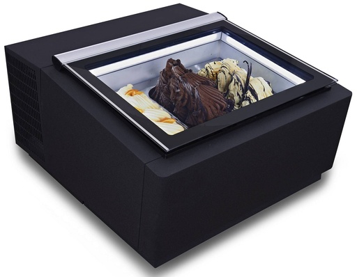 Tischmodell Speiseisvitrine mit Kundenseite, 670 x 750 x 375 mm, schwarz