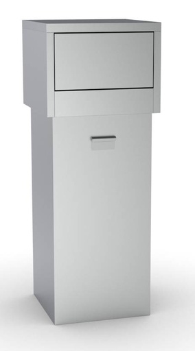 Mülleimer aus Edelstahl, 80 L, 470 x 470 x 1250 mm