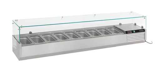 Aufsatzvitrine GN 1/ 1/3 aus Edelstahl, 2000 x 395 x 435 mm