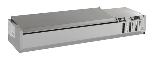 Aufsatzvitrine Deckel GN 1/3 aus Edelstahl, 1200 x 395 x 225 mm