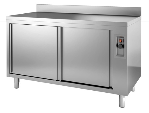 700 Wärmeschrank mit Aufkantung aus Edelstahl, 2000 x 700 x 850 mm