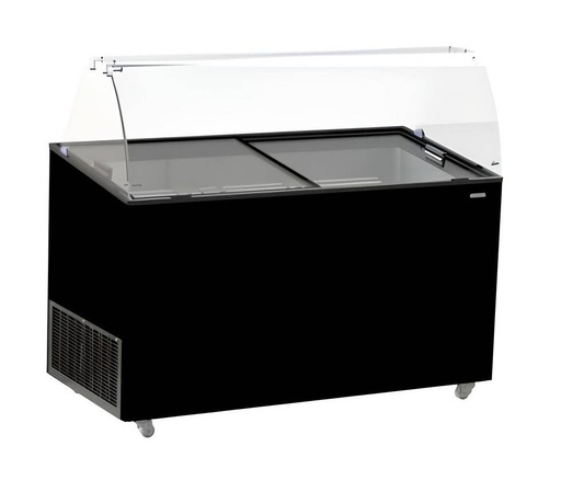 Speiseisvitrine Tenerife, 10 x 5 L, 1439 x 727 x 1229 mm, schwarz