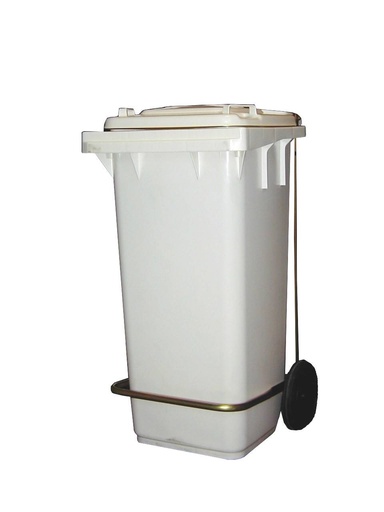 Pedalabfallbehälter, 240 L, 570 x 730 x 1070 mm, weiß