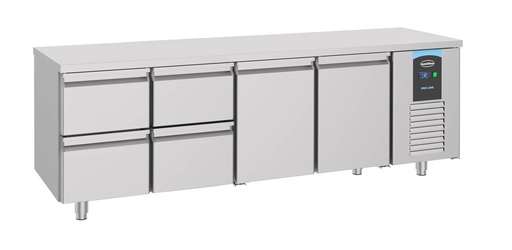 700 Kühltisch 2 Türen aus Edelstahl, 2330 x 700 x 850 mm