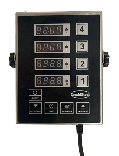 Digitaler Küchentimer 4 aus Edelstahl, 130 x 170 x 36 mm