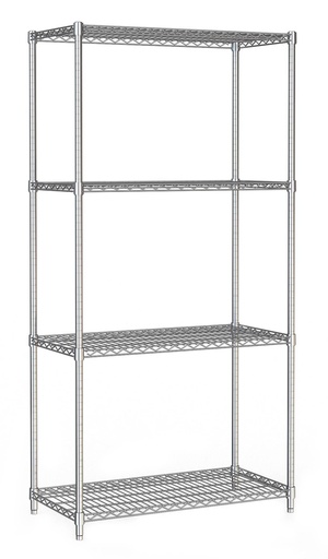 Wandbretter 4 Levels 900, 900 x 450 x 1800 mm, chrom