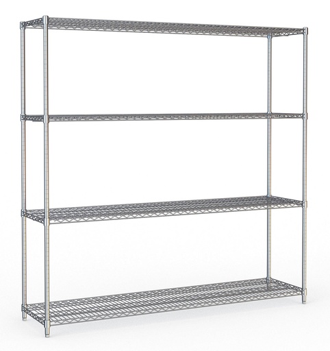 Wandbretter 4 Levels 1800, 1800 x 450 x 1800 mm, chrom