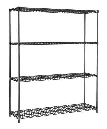 Wandbretter 4 Levels 1500, 1500 x 450 x 1800 mm, schwarz