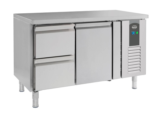 700 Kühltisch 1 Tür aus Edelstahl, 1360 x 700 x 850 mm
