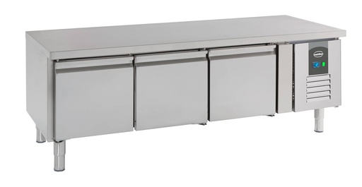Kühltisch 650 mit Türen aus Edelstahl, 1600 x 700 x 650 mm, 260 L
