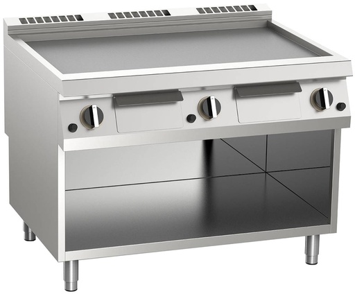 KBS Gas-Grillplatte glatt aus Edelstahl 18kW mit 3 Heizzonen offener Unterbau