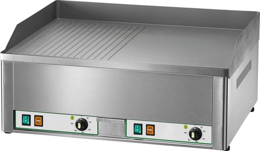 KBS Elektro-Grillplatte 6kW 2 Heizzonen 1/2 glatt + 1/2 gerillt