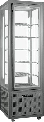 KBS Panoramavitrine Snelle 360 Q Praline LED (lichtgrau) 5 Glasablagen
