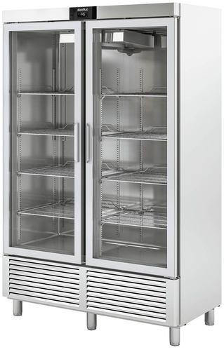 KBS Edelstahlkühlschrank mit Glastüren KU 1300 G