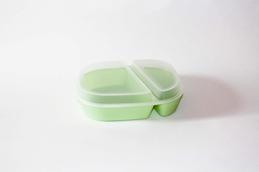 Menübox 2-geteilt 236x181x47mm mit Deckel / avocadogrün / 48 Stk.