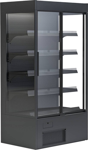 KBS Wandkühlregal Variant 132 Black Line mit Glasschiebetüren