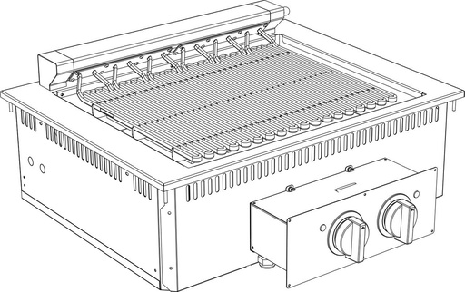 KBS Elektro Grill 2 Heizzonen Drop In 700 Breite 800mm