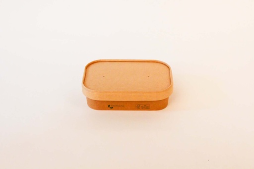Rechteckschale 172x120x41mm / 500ml Braun, 300 Stk. Hartpapier / mit Pappdeckel / 300 Stk.