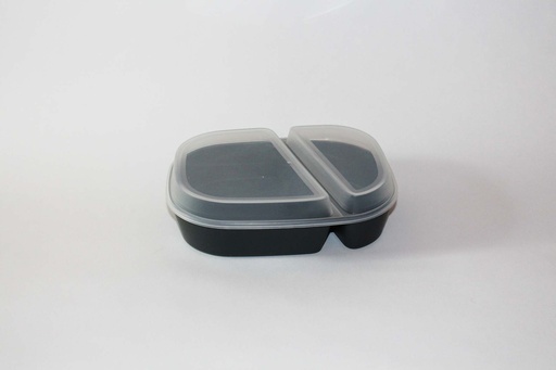 Menübox 2-geteilt 236x181x47mm mit Deckel / schiefergrau / 48 Stk.