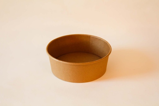 Karton Schale Ø185mm / 1200ml Braun, 300 Stk. Hartpapier / ohne Deckel / 300 Stk.