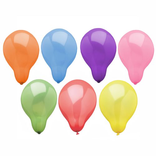 5 x 100 Luftballons rund Ø 19 cm farbig sortiert