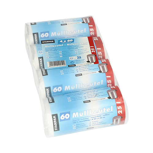 240 Müllbeutel, HDPE 25 L 52 cm x 50 cm transparent