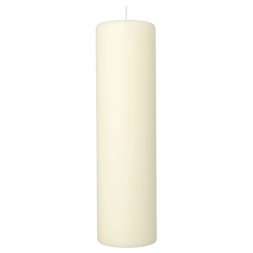 6 x Stumpenkerze Ø 80 mm · 290 mm elfenbein "Ivory" mit Flachkopf