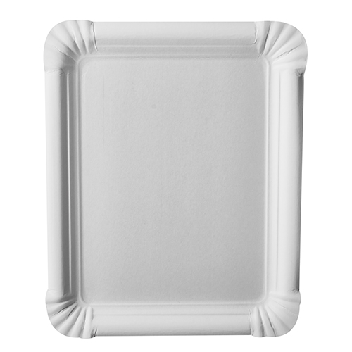 250 Teller, Pappe "pure" eckig 16,5 cm x 20 cm weiss