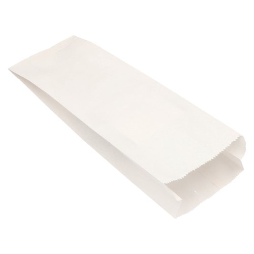 1000 Papierfaltenbeutel, Cellulose, gefädelt 42 cm x 15 cm x 7 cm weiss Füllinhalt 3 kg