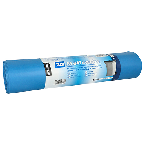 20 Müllsäcke, LDPE 120 L 110 cm x 70 cm blau