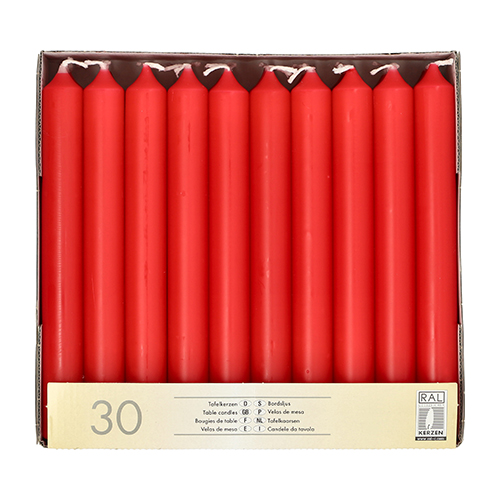 4 x 30 Tafelkerzen Ø 2,1 cm · 19,6 cm rot