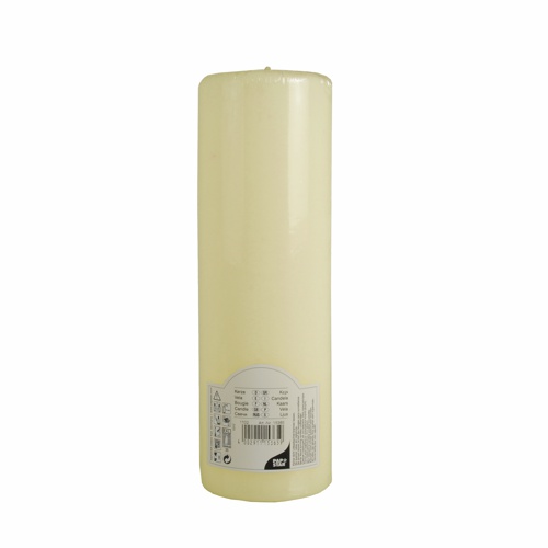 6 x Stumpenkerze Ø 80 mm · 250 mm elfenbein "Ivory" mit Flachkopf