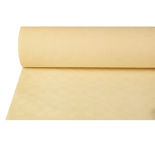 Papiertischtuch mit Damastprägung 50 m x 1 m creme