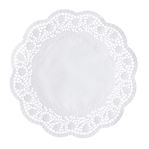 8 Tortenspitzen rund Ø 33 cm weiss