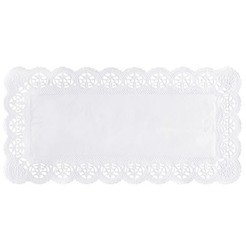 8 x 250 Spitzenpapiere eckig 34 cm x 17 cm weiss