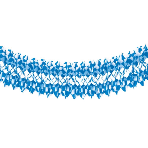 5 x Großraumgirlande, Papier Ø 25 cm · 10 m "Bayrisch Blau" schwer entflammbar